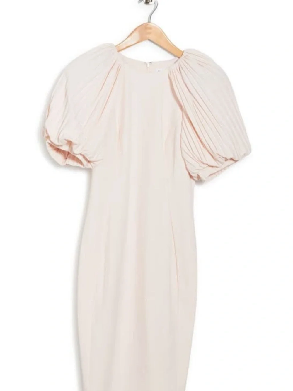 Calvin Klein Pleated Puff-Sleeve Midi Dress - Picture 10 of 11